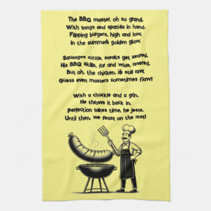 BBQ Master’s Humorous Poem Geschirrtuch
