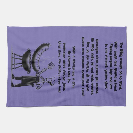BBQ Master’s Humorous Poem Geschirrtuch (Horizontal)