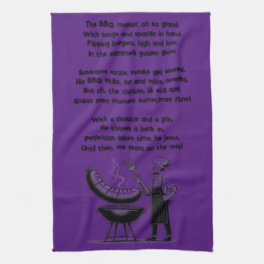 BBQ Master’s Humorous Poem Geschirrtuch (Vertikal)