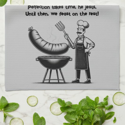 BBQ Master’s Humorous Poem Geschirrtuch (Gefaltet)