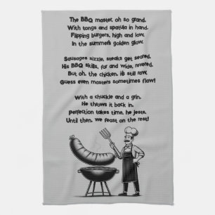 BBQ Master’s Humorous Poem  Geschirrtuch