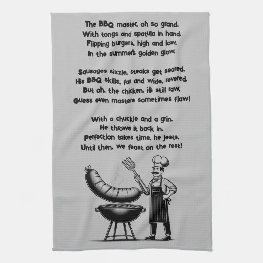 BBQ Master’s Humorous Poem Geschirrtuch (Vertikal)