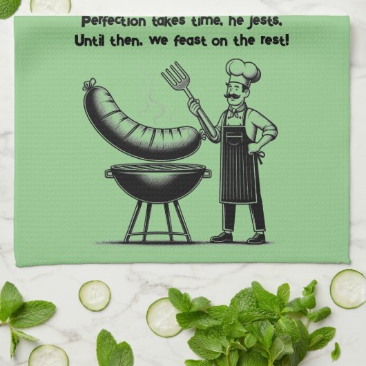 BBQ Master’s Humorous Poem Geschirrtuch (Gefaltet)