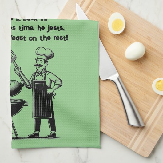 BBQ Master’s Humorous Poem  Geschirrtuch (Viertel Falte)