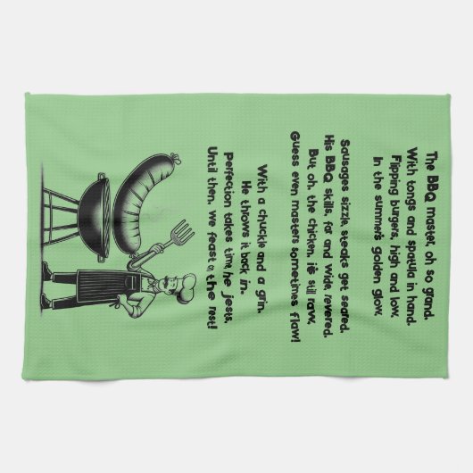 BBQ Master’s Humorous Poem  Geschirrtuch (Horizontal)