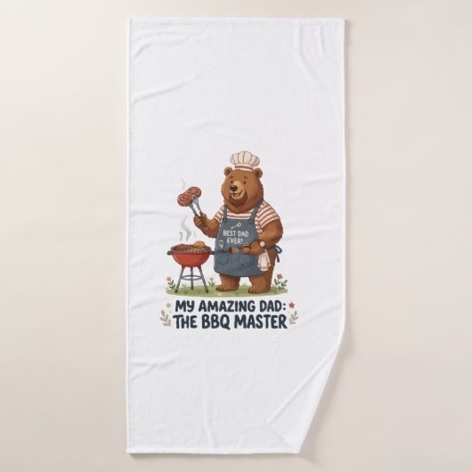 BBQ-Meister-Bär-Vater-Design Badehandtuch (Badehandtuch)