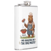 BBQ-Meister-Bär-Vater-Design Flachmann (Rechts)