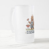 BBQ-Meister-Bär-Vater-Design Mattglas Bierglas (Vorderseite Links)