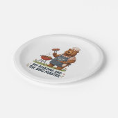 BBQ-Meister-Bär-Vater-Design Pappteller (Schrägansicht)