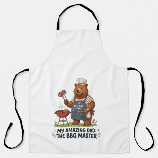 BBQ-Meister-Bär-Vater-Design Schürze (Vorderseite)