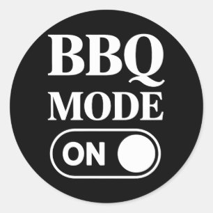 BBQ-Modus An Hinterhof-Grillparty Spaß Runder Aufkleber