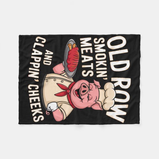 Bbq Old Row Smoking Meats And Clappin Cheeks 1  Fleecedecke (Vorderseite (Horizontal))