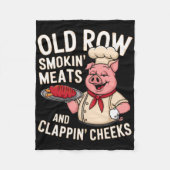 Bbq Old Row Smoking Meats And Clappin Cheeks 1  Fleecedecke (Vorderseite)