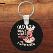 Bbq Old Row Smoking Meats And Clappin Cheeks 1 Schlüsselanhänger (Vorderseite)