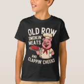 Bbq Old Row Smoking Meats And Clappin Cheeks 1 T-Shirt (Vorderseite)