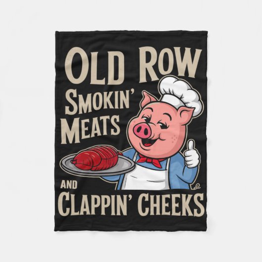 Bbq Old Row Smoking Meats And Clappin Cheeks Fleecedecke (Vorderseite)