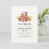 BBQ-Paar-Baby- Shower Einladung (Stehend Vorderseite)