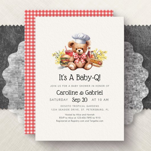 BBQ-Paar-Baby- Shower Einladung