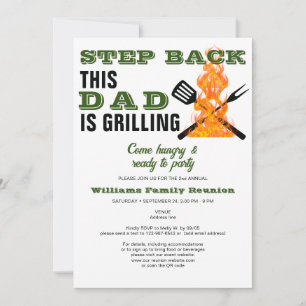 BBQ Papa grillt lustige jährliche Familienzusammen Einladung