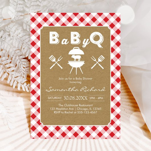 BBQ Party Baby Shower Invitation Einladung