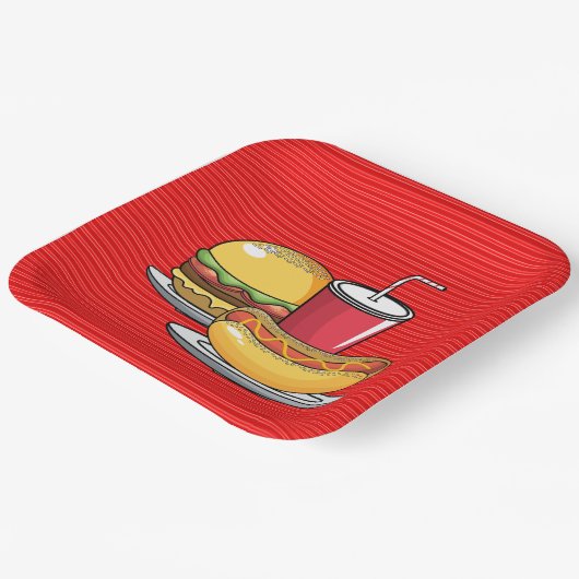 BBQ Party Pappteller (Gewinkelt)