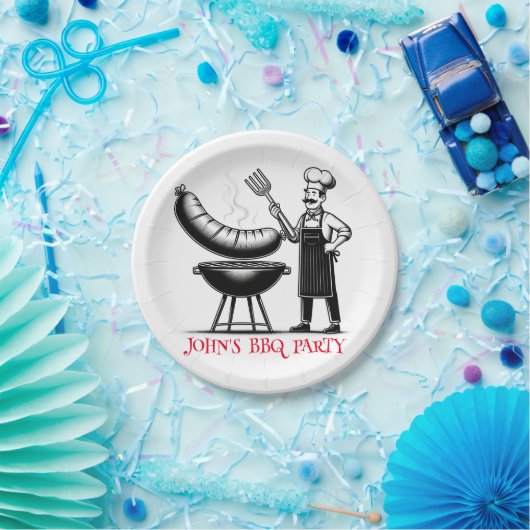 BBQ Party Personalized Chef Pappteller (Party)