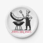 BBQ Party Personalized Chef Pappteller (Vorderseite)