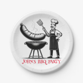 BBQ Party Personalized Chef Pappteller
