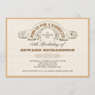 BBQ-Party Vintage-Typografie-Einladungen Einladung