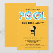 BBQ-Poolparty Einladung (Vorne/Hinten)
