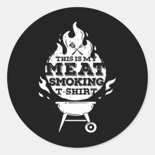 BBQ-Räuchergerät Vintage Dies ist mein Fleischräuc Runder Aufkleber