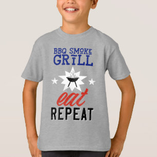 BBQ-Rauchgrill EAT REPEAT vintage rustikal T-Shirt