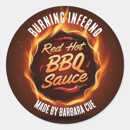 BBQ-Sauce Runder Aufkleber (Vorderseite)