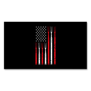 BBQ   Shirt for Men Vater Gift Patriotic USA Flag Magnetische Visitenkarte