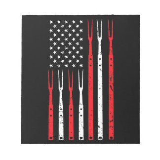 BBQ | Shirt for Men Vater Gift Patriotic USA Flag Notizblock