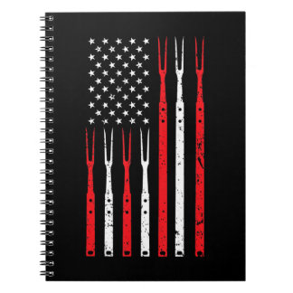 BBQ | Shirt for Men Vater Gift Patriotic USA Flag Notizblock