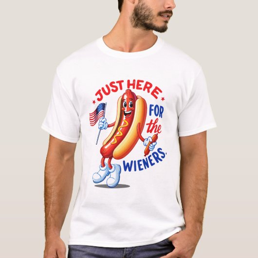 BBQ Squad Funny 4th of July Hotdog T-Shirt (Vorderseite)