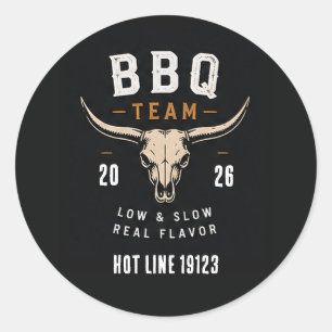 🐂 BBQ-Team Smokehouse Restaurant-Personal 🐂 Runder Aufkleber