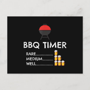 BBQ-Timer Barbecue Lustiger Grill Griller Geschenk Feiertagspostkarte