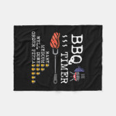BBQ-Timer-Flag lustiger Barbecue-Grill 4. Juli Pap Fleecedecke (Vorderseite (Horizontal))