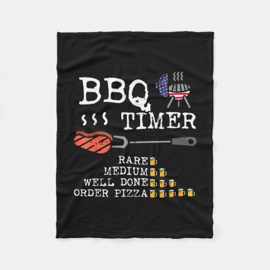 BBQ-Timer-Flag lustiger Barbecue-Grill 4. Juli Pap Fleecedecke (Vorderseite)