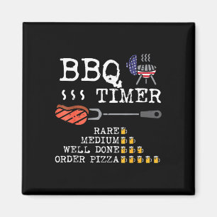 BBQ-Timer-Flagge lustiger Barbecue-Grill 4. Juli P Magnet