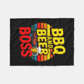 BBQ und Bier BOSS Retro Dad Fleecedecke (Vorderseite (Horizontal))