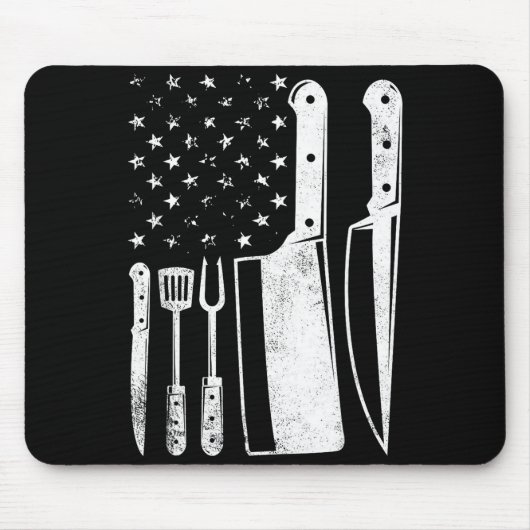 Bbq-USA-Flagge patriotisch 4. Juli Master Chef Mousepad (Vorne)