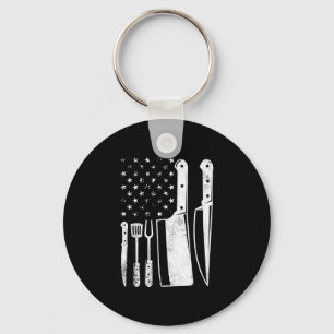 BBQ USA-Flagge patriotisch 4. Juli Master Chef Schlüsselanhänger