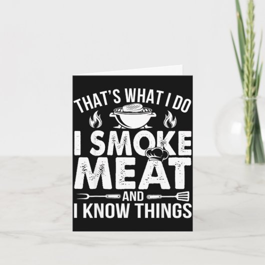 BBQ-Vater räuchert Fleisch kennt Dinge Pitmaster Karte (Vorderseite)