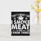 BBQ-Vater räuchert Fleisch kennt Dinge Pitmaster Karte (Gelbe Blume)