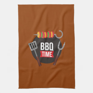 BBQ-Zeit Modern trendy chic stilvoll süß braun Geschirrtuch
