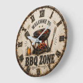 BBQ Zone  Barbecue Grill Große Wanduhr (Winkel)