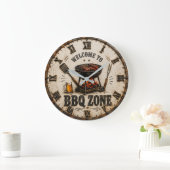 BBQ Zone  Barbecue Grill Große Wanduhr (Zuhause)
